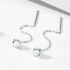 Wholesale S925 Sterling Silver Round Geometric Zircon Earrings For Women With Diamond Chain Tassel