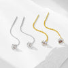 Wholesale S925 Sterling Silver Round Geometric Zircon Earrings For Women With Diamond Chain Tassel