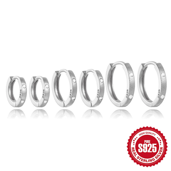 Wholesale S925 Sterling Silver Round Micro Inlaid Zircon Ear Buckle Earrings With Geometric Design And Electroplating For Women