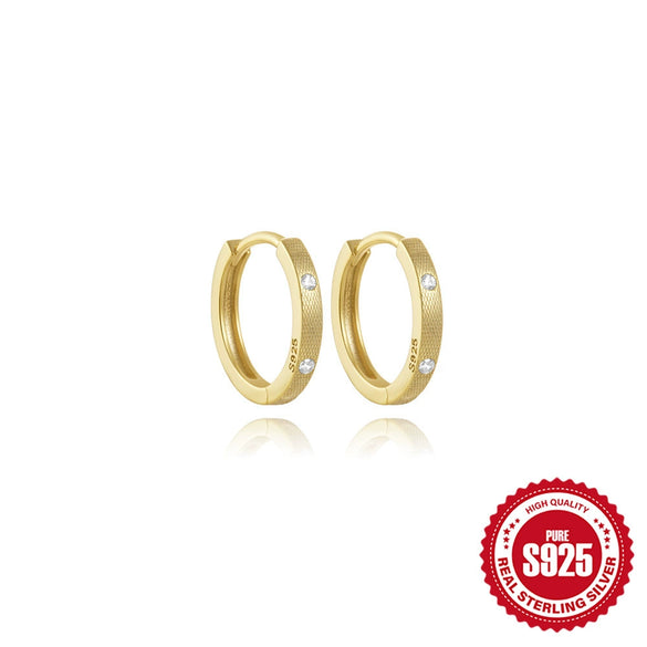 Wholesale S925 Sterling Silver Round Micro Inlaid Zircon Ear Buckle Earrings With Geometric Design And Electroplating For Women