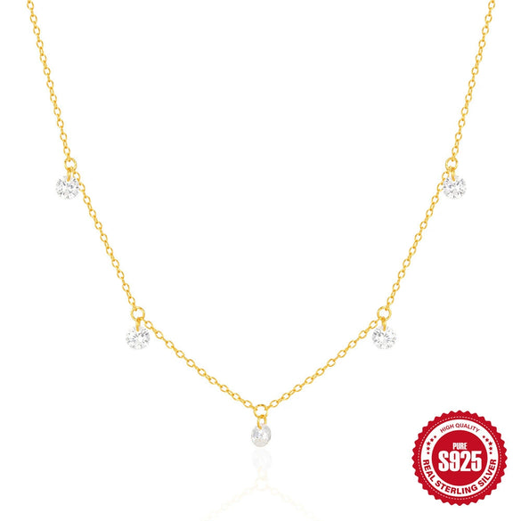 Wholesale S925 Sterling Silver Round Zircon Joker Jewelry Set With O Chain Electroplated For Unisex
