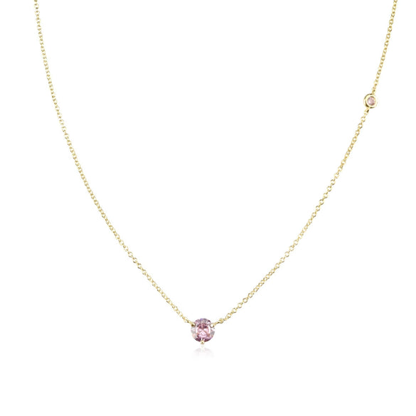 Wholesale S925 Sterling Silver Round Zircon Pendant Necklace With 18K Gold Electroplating And Geometric Styling