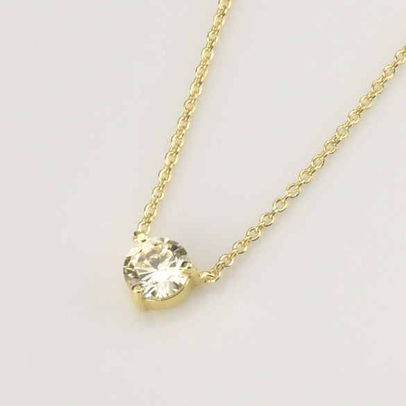 Wholesale S925 Sterling Silver Round Zircon Pendant Necklace With 18K Gold Electroplating And Geometric Styling