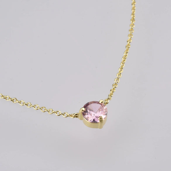 Wholesale S925 Sterling Silver Round Zircon Pendant Necklace With 18K Gold Electroplating And Geometric Styling