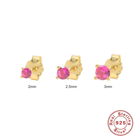 Wholesale S925 Sterling Silver Simple All Match Single Diamond Stud Earrings With Geometric Pattern For Women Electroplated