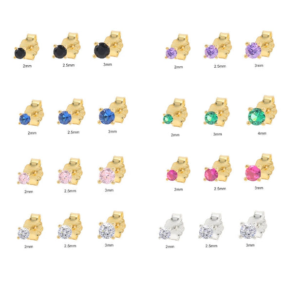 Wholesale S925 Sterling Silver Simple All Match Single Diamond Stud Earrings With Geometric Pattern For Women Electroplated