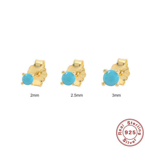 Wholesale S925 Sterling Silver Simple All Match Single Diamond Stud Earrings With Geometric Pattern For Women Electroplated