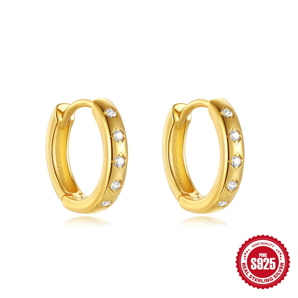 Wholesale S925 Sterling Silver Simple Classic Geometric Earrings With Electroplating For Women