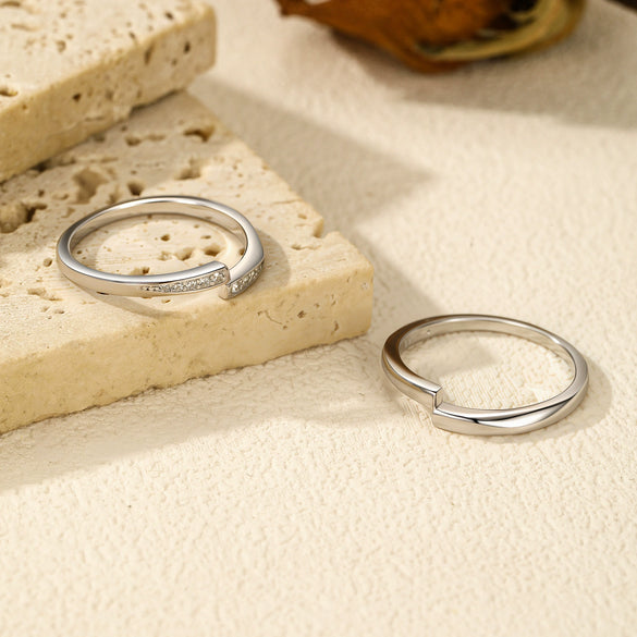 Wholesale S925 Sterling Silver Simple Design Line Ring For Women With Electroplating Process