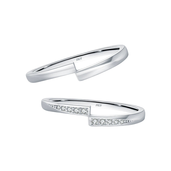 Wholesale S925 Sterling Silver Simple Design Line Ring For Women With Electroplating Process