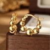 Wholesale S925 Sterling Silver Simple Elegant Geometric Ball Beaded Women's Earrings With Electroplating