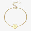 Wholesale S925 Sterling Silver Simple Fashion Classic Chain Bracelet With Gossy 26 Letter Circle Design Electroplated For Women