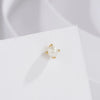 Wholesale S925 Sterling Silver Simple Four Claw Pearl Stud Earrings With Geometric Design And Pearl Inlaid Process