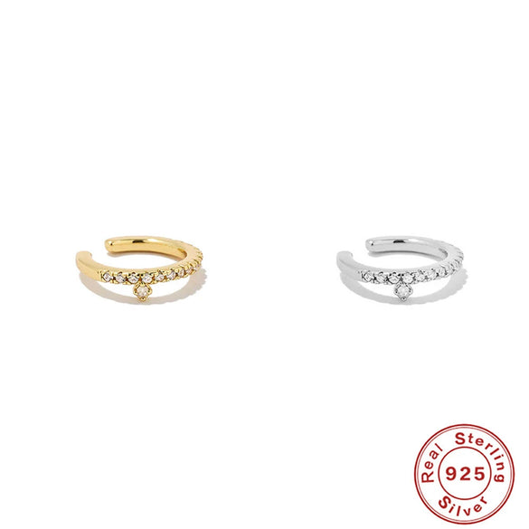 Wholesale S925 Sterling Silver Simple Geometric Ear Clip Earrings With Electroplating