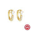 Wholesale S925 Sterling Silver Simple Geometric Kiteshaped Zircon Ear Buckle Huggie Hoops With Electroplating