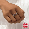 Wholesale S925 Sterling Silver Simple Geometric Love Hug Adjustable Open Ring With Gold Iris Electroplating