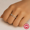 Wholesale S925 Sterling Silver Simple Geometric Love Hug Adjustable Open Ring With Gold Iris Electroplating