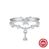 Wholesale S925 Sterling Silver Simple Geometric Love Hug Adjustable Open Ring With Gold Iris Electroplating