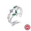 Wholesale S925 Sterling Silver Simple Geometric Love Hug Adjustable Open Ring With Gold Iris Electroplating