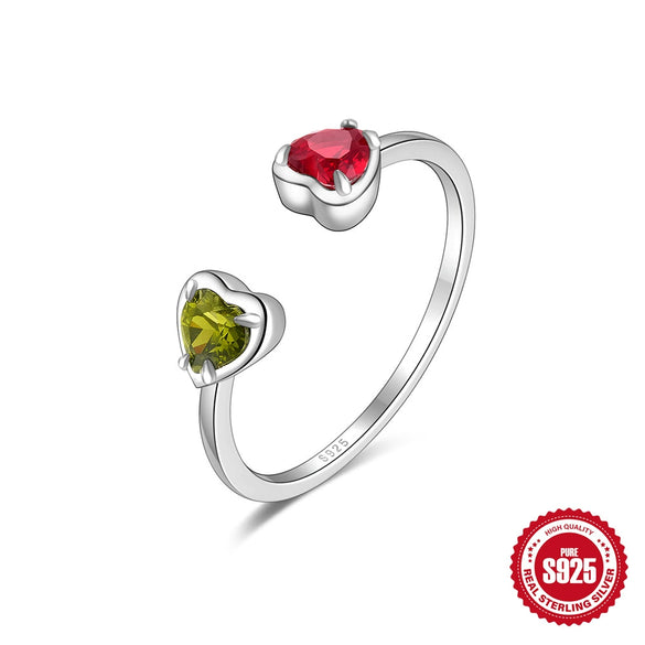 Wholesale S925 Sterling Silver Simple Geometric Love Hug Adjustable Open Ring With Gold Iris Electroplating