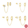 Wholesale S925 Sterling Silver Simple Geometric Star Flower Women's Earrings