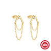 Wholesale S925 Sterling Silver Simple Geometric Star Moon Tassel Eardrop Earrings For Ladies