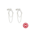 Wholesale S925 Sterling Silver Simple Geometric Star Moon Tassel Eardrop Earrings For Ladies