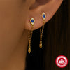 Wholesale S925 Sterling Silver Simple Geometric Star Moon Tassel Eardrop Earrings For Ladies
