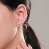 Wholesale S925 Sterling Silver Simple Geometric Zircon Earrings Set With Precious Stones For Women