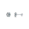 Wholesale S925 Sterling Silver Simple Geometric Zircon Earrings Set With Precious Stones For Women