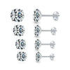 Wholesale S925 Sterling Silver Simple Geometric Zircon Earrings Set With Precious Stones For Women