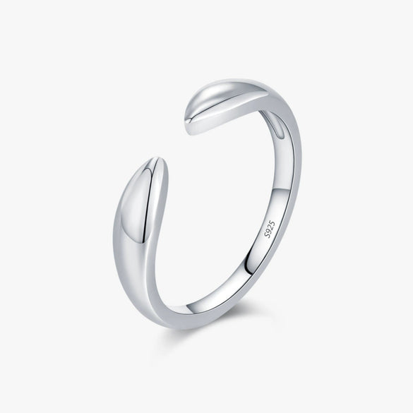 Wholesale S925 Sterling Silver Simple Glossy Plain Open Ring For Women With Electroplating Cold Style Niche Original Design