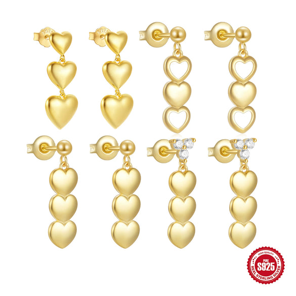 Wholesale S925 Sterling Silver Simple Ins Style Round Eardrop Earrings With Geometric Pattern For Women