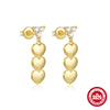 Wholesale S925 Sterling Silver Simple Ins Style Round Eardrop Earrings With Geometric Pattern For Women