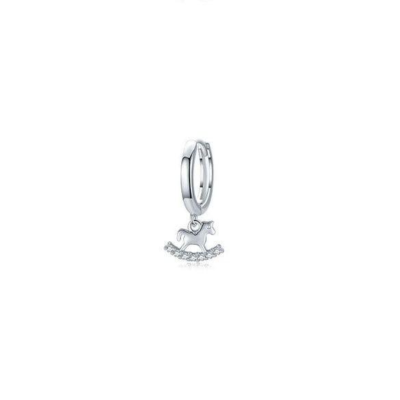 Wholesale S925 Sterling Silver Simple Light Luxury Niche Design Exquisite Trojan Horse Pin Pattern Pure Handmade Earrings For Women