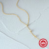 Wholesale S925 Sterling Silver Simple Lovethemed Ladies Clavicle Necklace With Leaf Pattern And Electroplating Y Chain