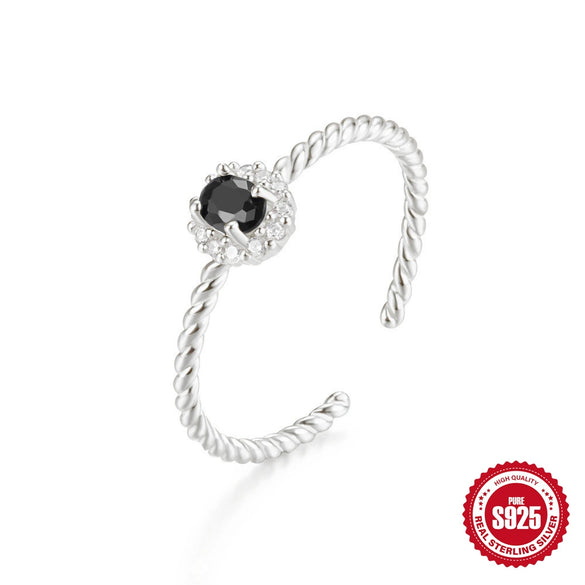 Wholesale S925 Sterling Silver Simple Meteor Ring With Micro Inlaid Crown Opening Design Geometric Pattern Inlaid Zircon For Women