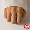 Wholesale S925 Sterling Silver Simple Meteor Ring With Micro Inlaid Crown Opening Design Geometric Pattern Inlaid Zircon For Women