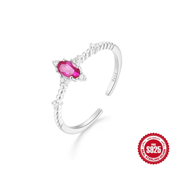 Wholesale S925 Sterling Silver Simple Meteor Ring With Micro Inlaid Crown Opening Design Geometric Pattern Inlaid Zircon For Women