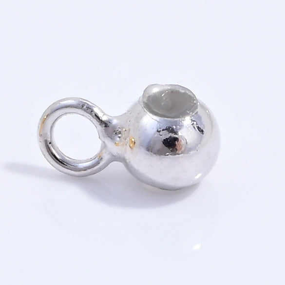 Wholesale S925 Sterling Silver Simple Round Ball Silicone Beads Electroplated Bracelet Necklace