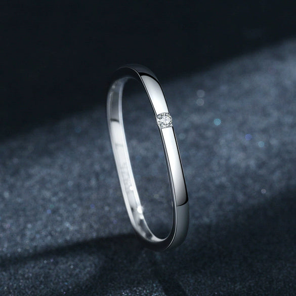 Wholesale S925 Sterling Silver Simple Small Square Ring With Geometric Pattern For Women Seiko Crafted