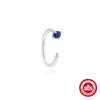 Wholesale S925 Sterling Silver Simple Style Cshaped Earrings With Natural Round Lapis Lazuli And Moss Agate Inlay Electroplated