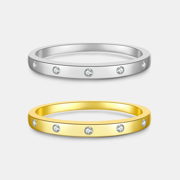 Wholesale S925 Sterling Silver Simple Versatile Stacked Ring For Women With Electroplating Design
