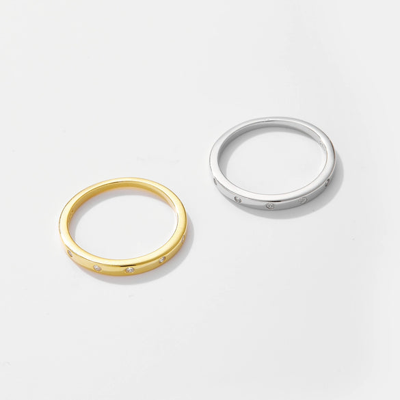 Wholesale S925 Sterling Silver Simple Versatile Stacked Ring For Women With Electroplating Design