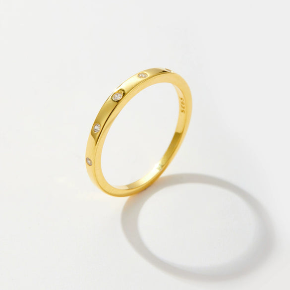 Wholesale S925 Sterling Silver Simple Versatile Stacked Ring For Women With Electroplating Design
