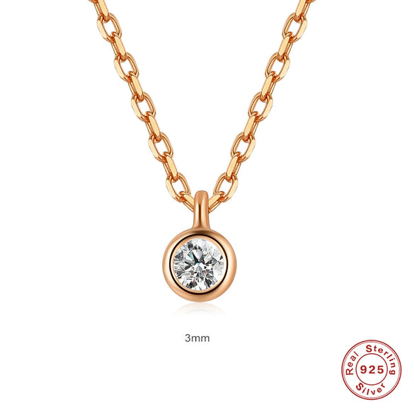 Wholesale S925 Sterling Silver Single Diamond Clavicle Necklace With Geometric Pattern And K Gold Plated Electroplating For Women