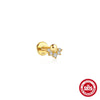 Wholesale S925 Sterling Silver Single Diamond Inlaid Flat Ear Studs Body Piercing Earrings For Women Fashion Style