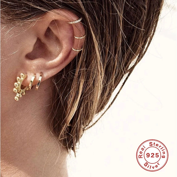 Wholesale S925 Sterling Silver Single Ear Clip Fashion Earrings With Geometric Diamond Modeling And Electroplating Treatment
