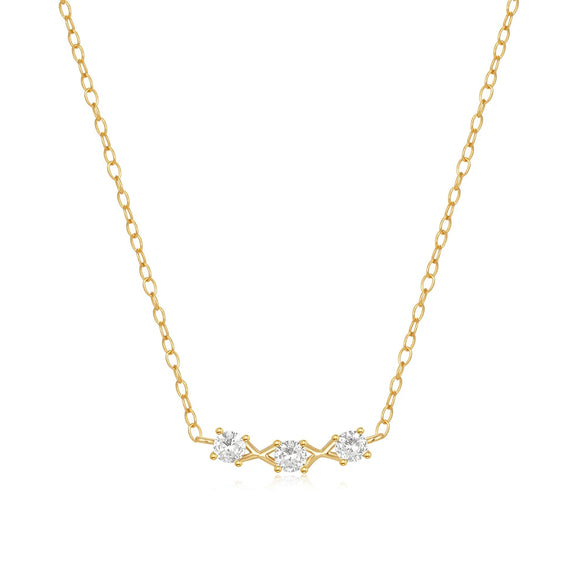 Wholesale S925 Sterling Silver Single Row Diamond Stacked Collarbone Ochain Necklace For Women With Electroplating Treatment