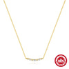 Wholesale S925 Sterling Silver Single Row Square Geometric Zircon Clavicle Chain With O Chain For Women Electroplated